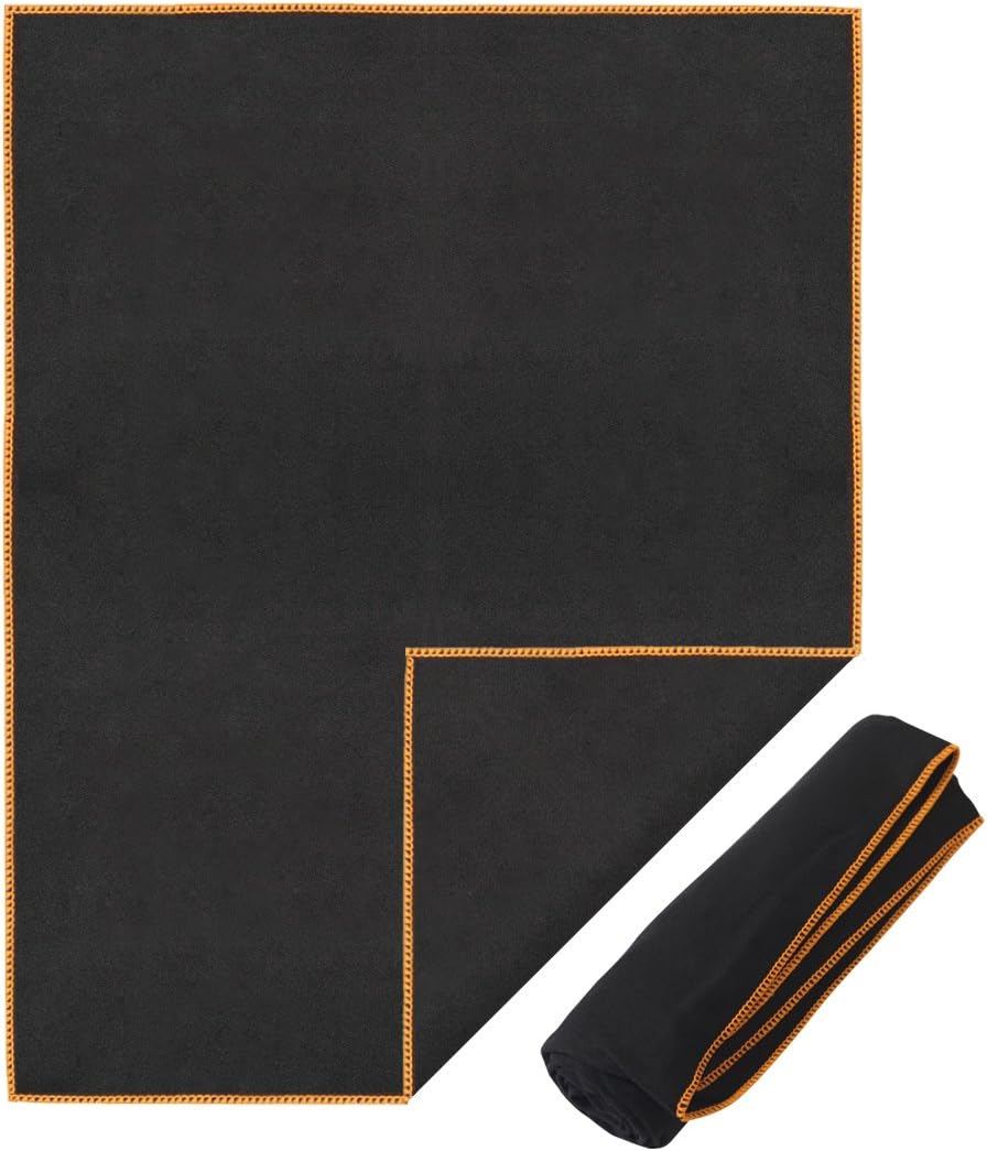 IAPETUS Sports Traveling Swimming Hiking Quick Dry Towels Microfiber Ultra-light Beach/Gym/Hand Super-absorbent Towels (Black, m)