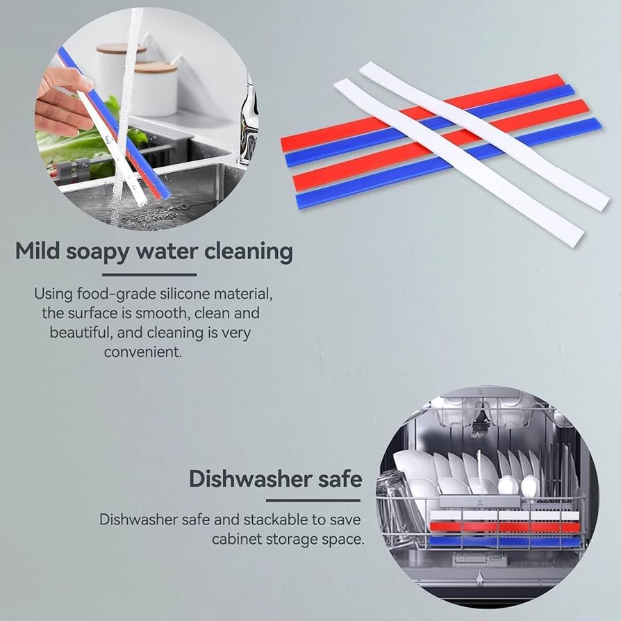 Lwuey Lot De 6 Guides D'épaisseur Pour Rouleau à Pâtisserie, Bandes De Pâte En Silicone, Bâtons De Mesure, Règle D'espacement, Barres De Nivellement Pour Fondant, Pâtisserie, Nouilles, Biscuits