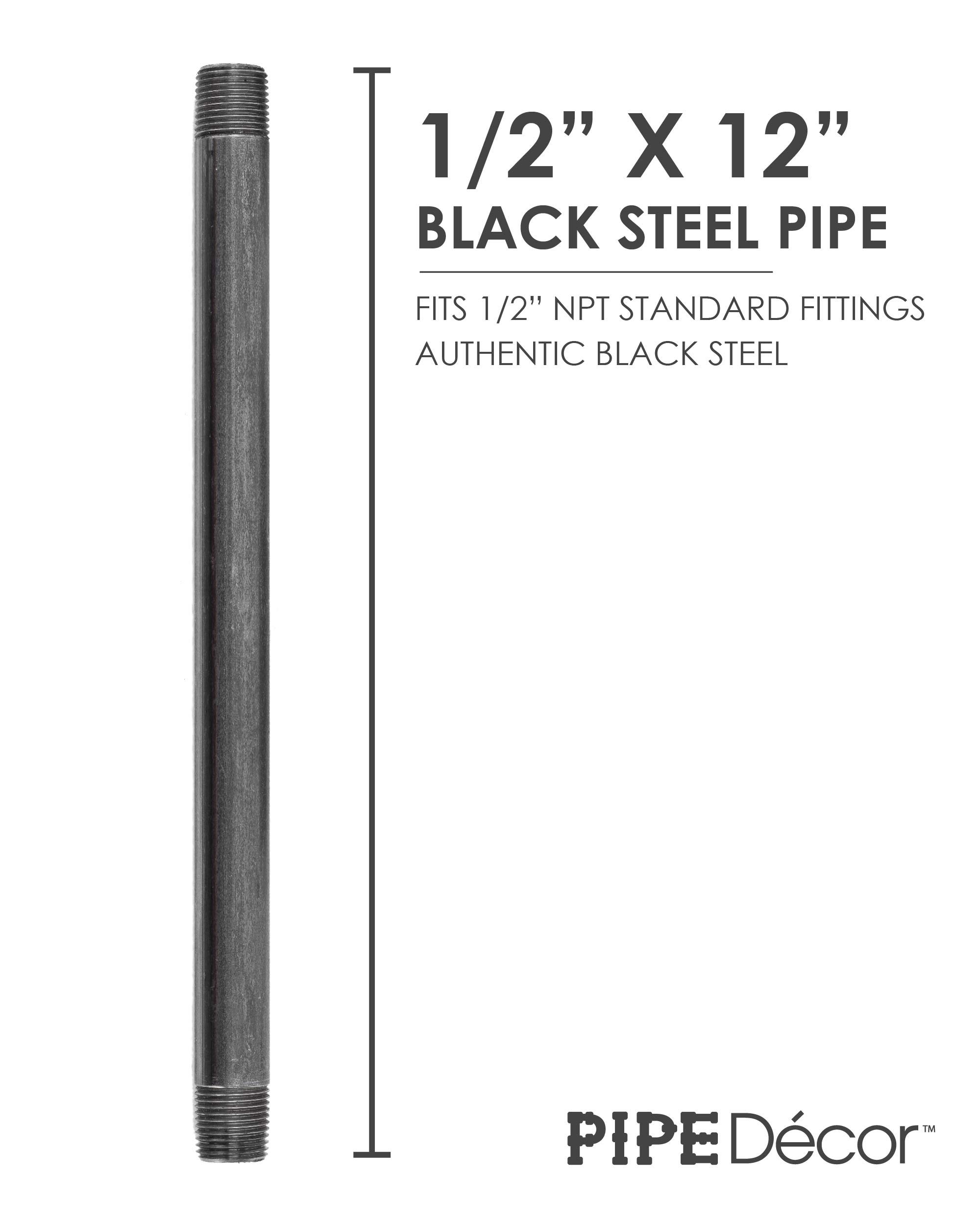 PLUMBFLEX Black Steel Pipe, 3/4 in. x 4-1/2 in. Nipple Fitting (10-Pack) 3445NPBL-10 - The Home Depot