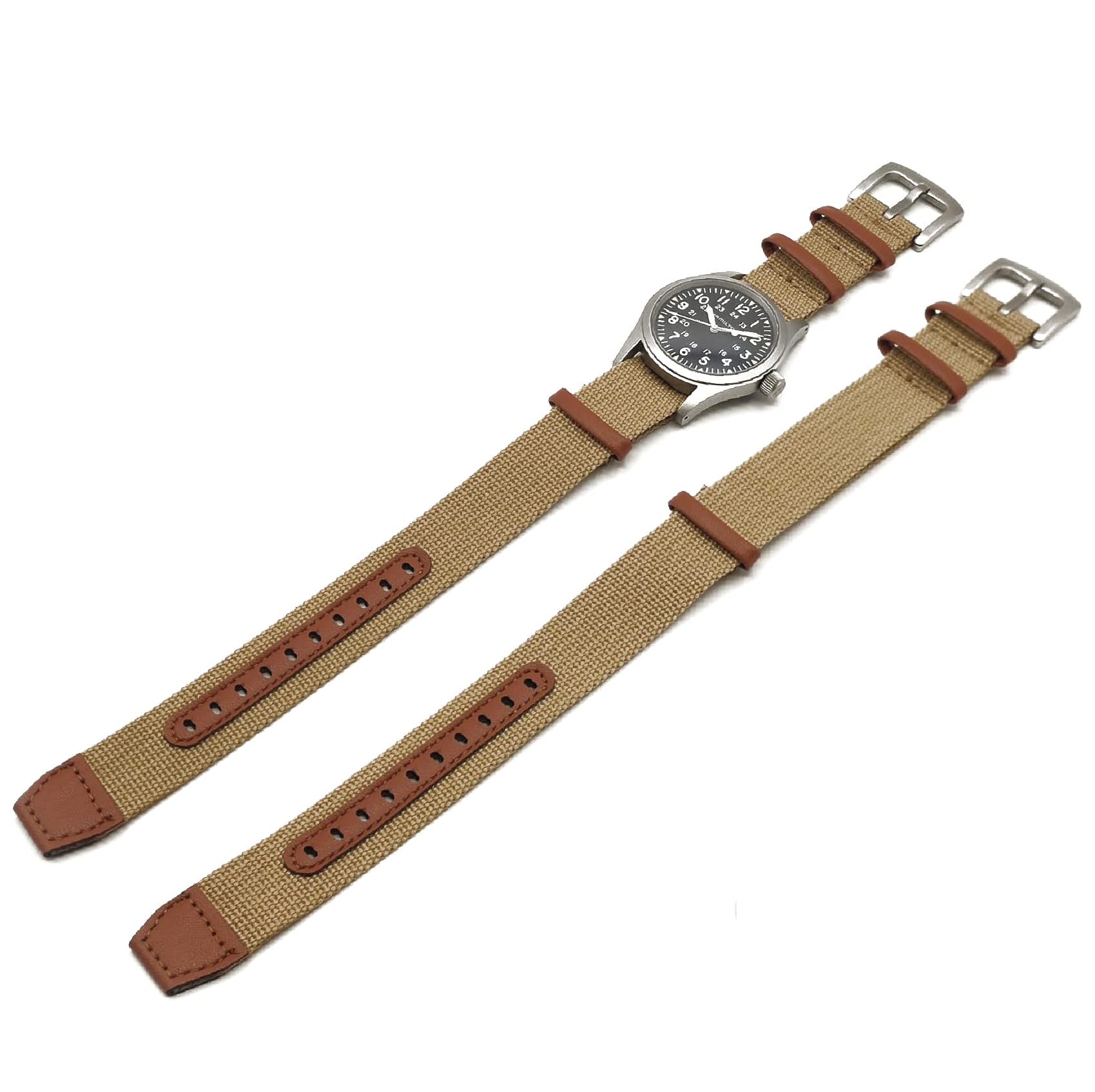 Generico Cinturino orologio Nylon esercito G10 khaki field compatibile con Hamilton militare pelle nylon 20 22 mm Verde Nero Sabbia Blue Grigio Vintage