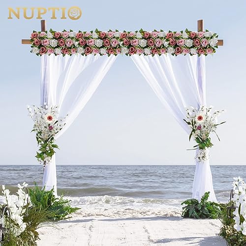 Miniatura 4 de NUPTIO Centros de mesa florales de boda para mesas, 10 arreglos florales de primavera de 19.6 pulgadas de largo, elegante arreglo de flores falsas