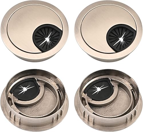 Miniatura 51 de MroMax Ojales de escritorio de aleación de zinc de 3.07 pulgadas, cubierta de agujero para cable, ojales de escritorio, organizador de cables para