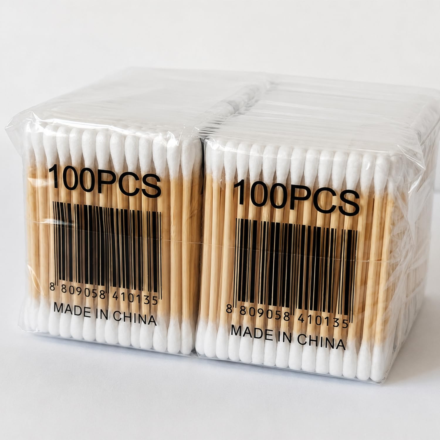 450 Pcs Pure Cotton Ear Buds Eco Friendly with White Wooden Sticks - Pack of 6-image-38