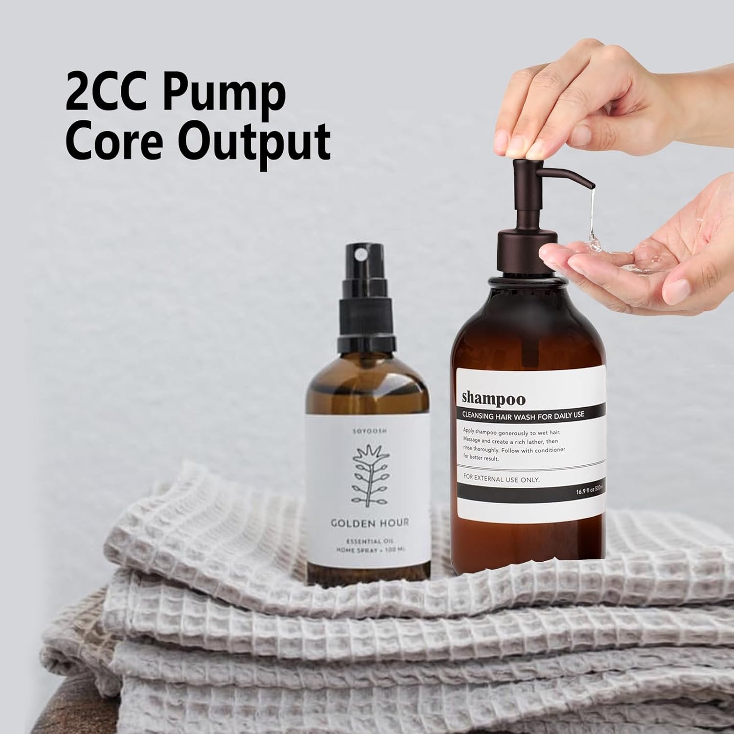 Amoliar Mason Jar Liquid Soap Dispenser Pump, Stainless Steel Replacement Pump for Dish Soap, Lotion, Hand Soap, Cute Farmhouse Decor, Refill Soap Pump, Bronze 2 Pack, Extra 1 Set Label, 2 Long Tube - Image 3