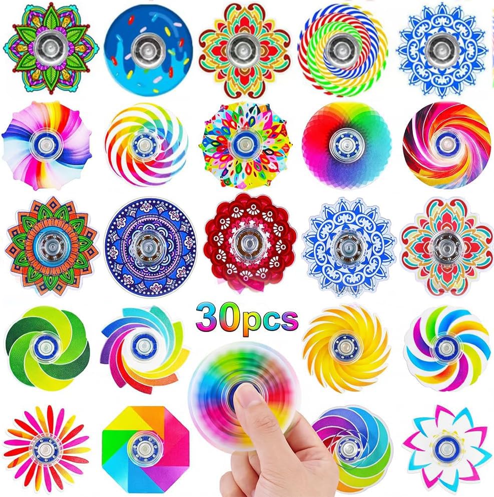 30 PCS Party Bag Fillers for Kids Fidget Spinner Party Favours Mini Sensory Fidget Toys, Pass the Parcel Prizes Fidgets Pack Classroom Rewards Fillers Fidgets Box Bulk Gifts Kids Lucky Dip Prizes