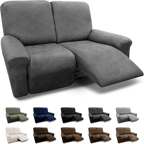 Miniatura 28 de Fundas para sillón con cojines en forma de T de 2 piezas, apariencia de cuero, funda para sofá, funda para silla, protector elástico para muebles,