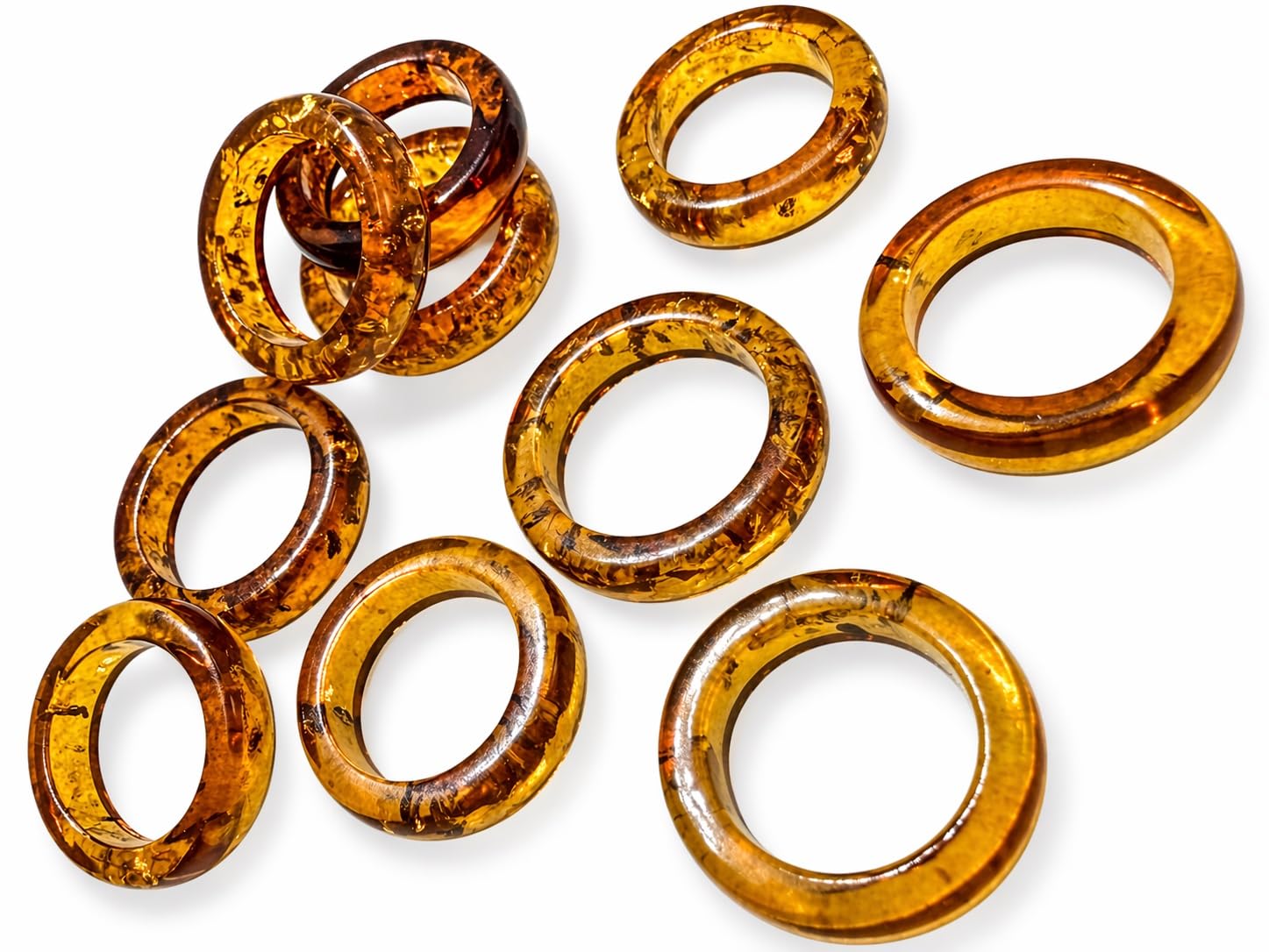 Genuine Baltic Amber Ring – Solid Amber Band Ring – Unisex Amber Ring – Lightweight Natural Jewelry – Sizes 7-10 - Image 5