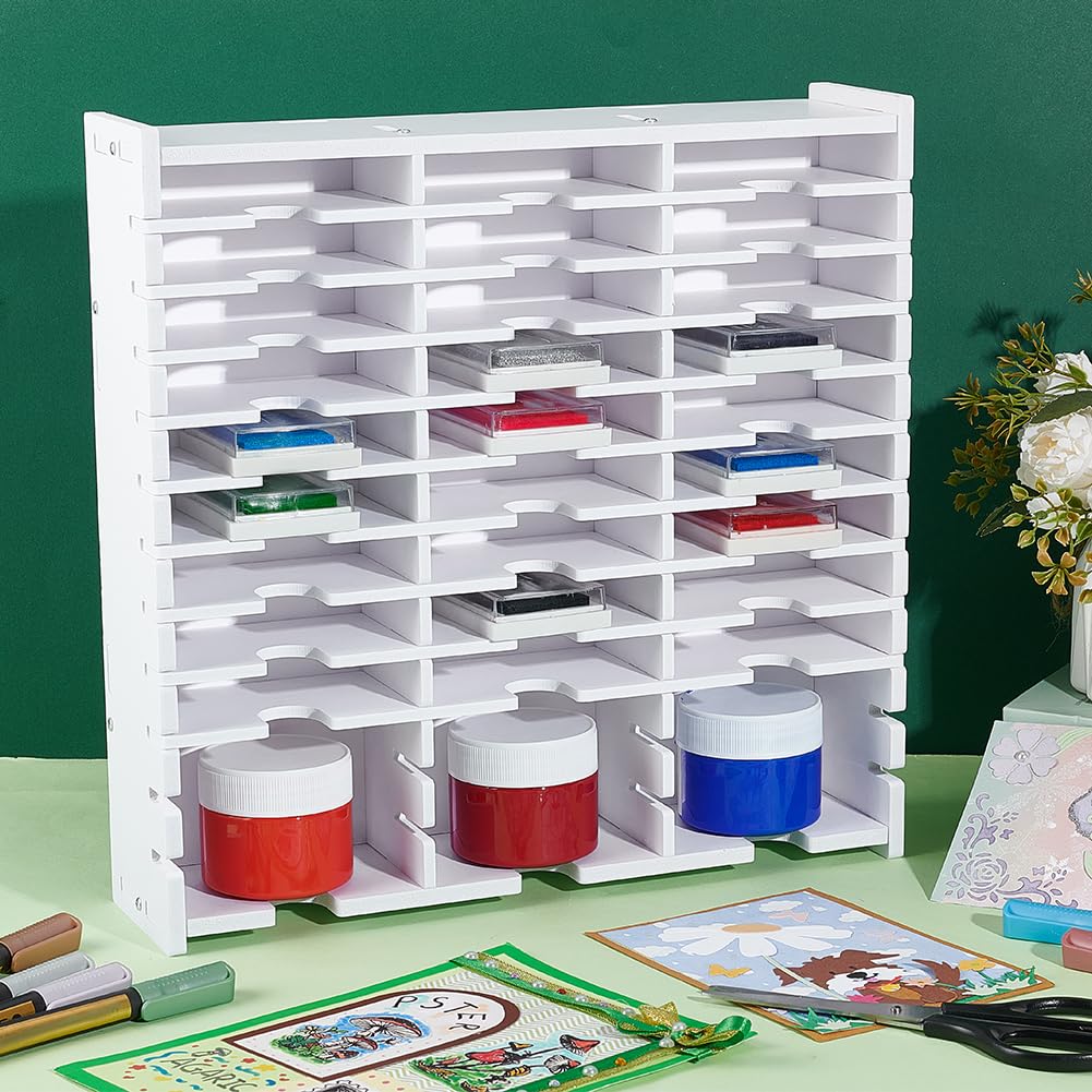 UNICRAFTALE Support de Rangement pour Tampons Encreurs 36 grille Boîte de Rangement pour Tampons Encreur Support Organisateur Tampon Encreur de Bureau Organisateur de Rangement Support Mural Empilable