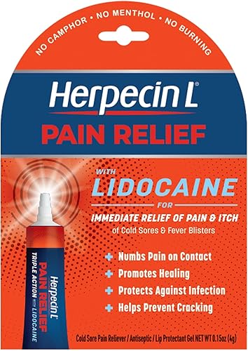 Herpecin-L Tratamiento de alivio del dolor para herpes labial y ampollas de fiebre, con lidocaína, adormece el dolor y la picazón, protege contra