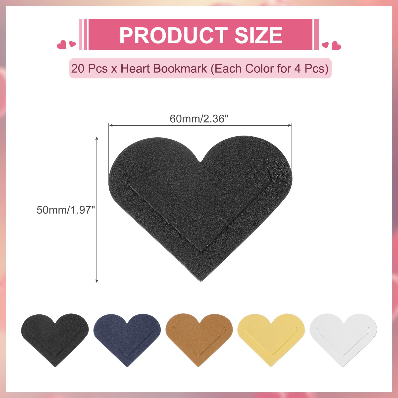 PATIKIL Leather Heart Bookmarks - Image 2