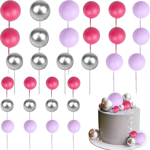 Miniatura 43 de Rsstarxi 30 piezas de bolas de burbujas para decoración de tartas, bolas de espuma, mini globo para cupcakes, decoración de bricolaje para baby Oro