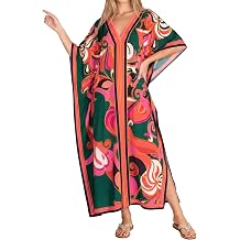 Caftans for Women Batwing Sleeve Kaftan Dresses V Neck Beach Cover Up