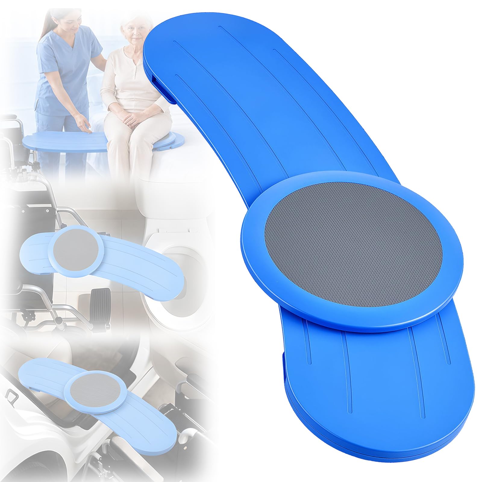 Tabla Transferencia, Tabla Deslizante 90cm para Usuarios Silla Ruedas Transferencias Desde Hacia Cama Bañera y Coche Incluye Disco Giratorio 360° Para Personas Cama Silla Coche Silla Ruedas e Inodoro