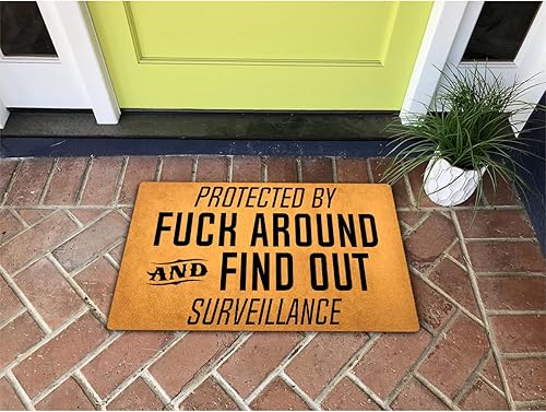 Miniatura 2 de Tapete de bienvenida divertido para decoración del hogar, tapete de bienvenida con parte trasera de goma (18 x 30 pulgadas) protegido por follar y