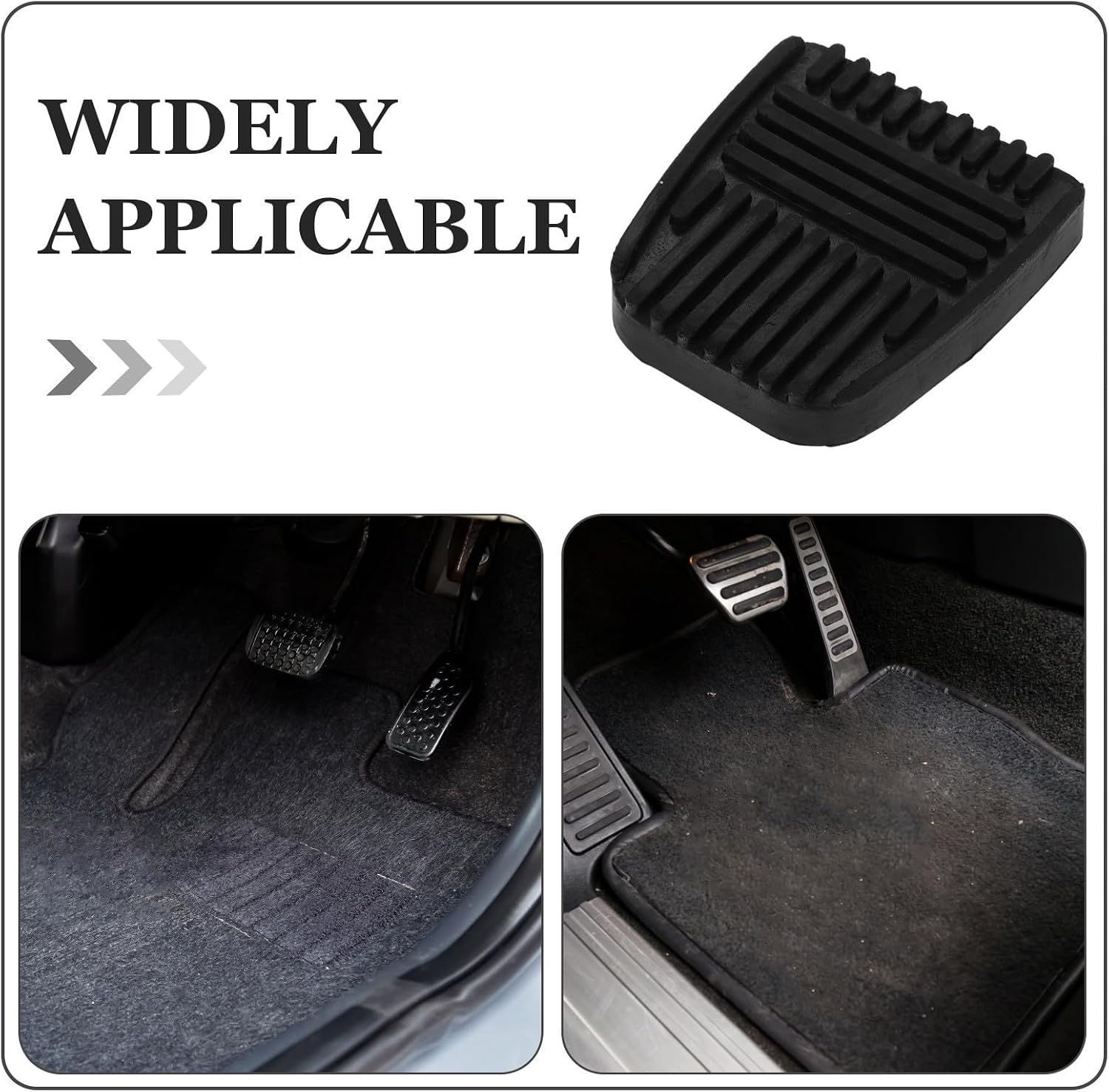 2pcs Rubber Clutch and Brake Pedal Covers Replacement Pads for Universal Cars and Trucks Non-Slip Waterproof Auto Pedal Protector
