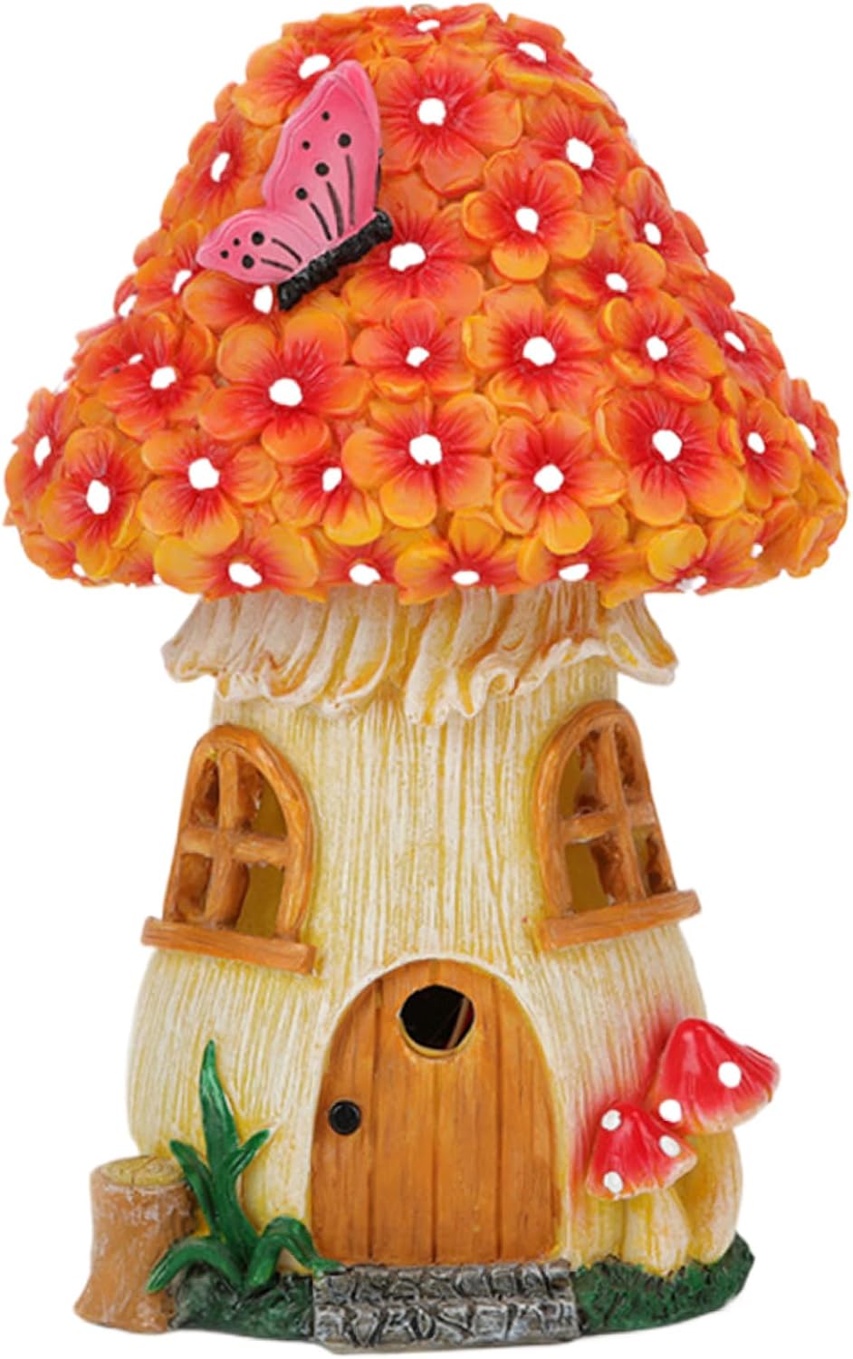 Fairy House, Fairy House Solar Lights Waterrproof Resin Solar Fairy House Decorative Shaped Solar Garden Lights for Outside Patio Yard Decor, Solar Lights
