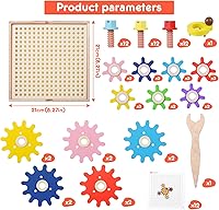 Vista 2 de Juego de engranajes de madera para niños, juguetes inteligentes, juegos de rompecabezas de pensamiento crítico, juegos creativos de engranajes