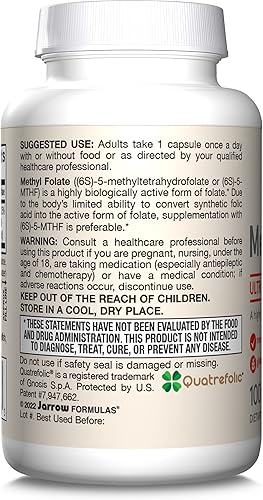 Miniatura 9 de Jarrow Formulas folato de metilo 5 MTHF 5M1000 1 1