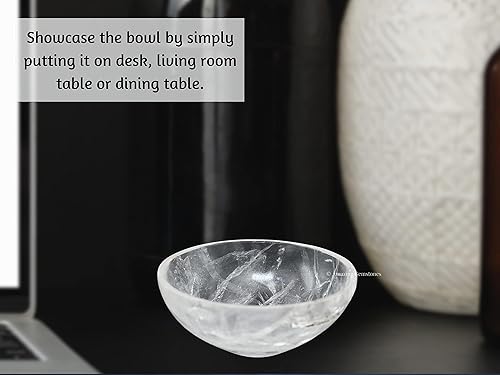 Miniatura 6 de Amazing Gemstone Clear Quartz Crystal Bowl - 2" Gem Stone Bowl for Altar Offering