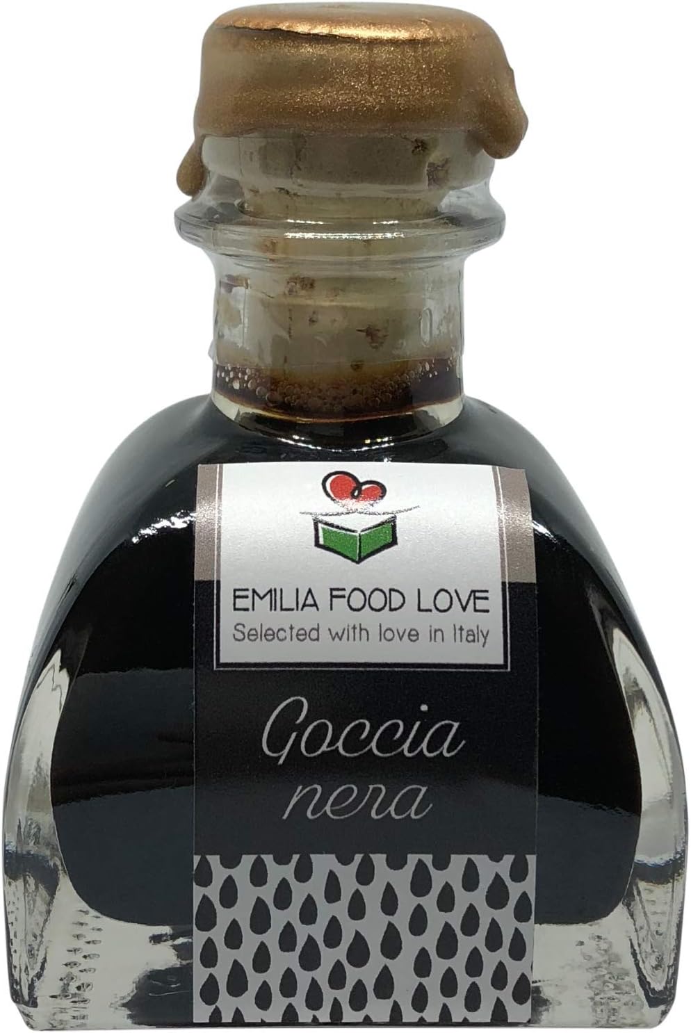 GOCCIA NERA - Black Balsamic Condiment 8 Years Aged - Made in Italy - EMILIA FOOD LOVE - Selected with Love in Italy - Condimento Balsamico invecchiato 8 anni