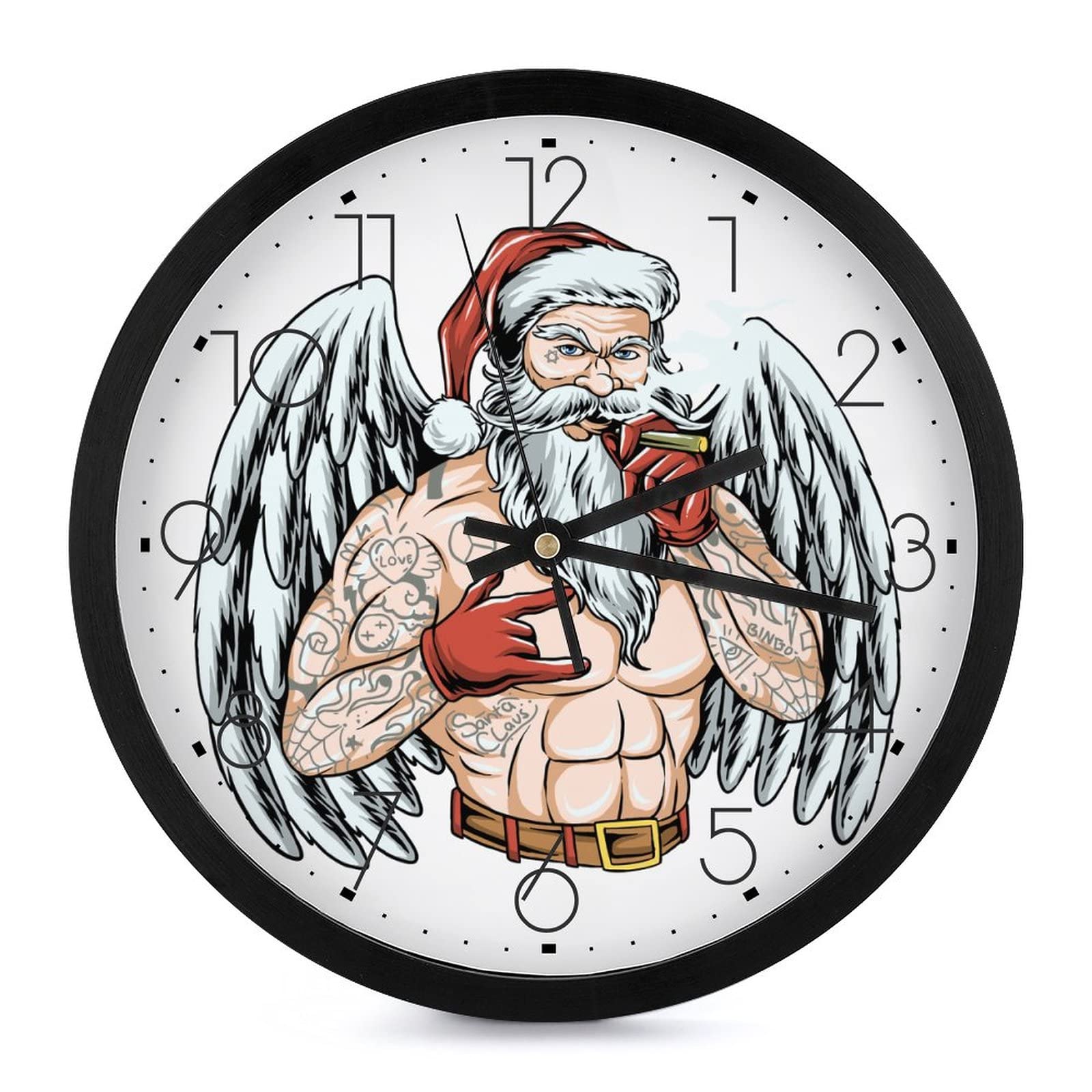 Horloge murale ronde Père Noël idée cadeau déco cuisine et chambre