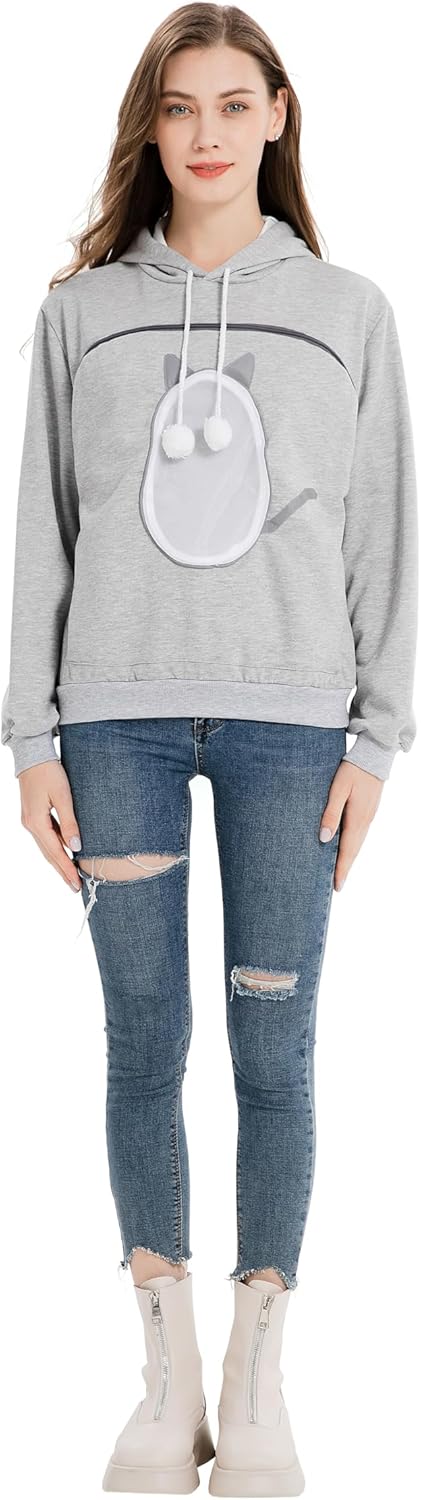 Wearable Cat & Dog Carrier Hoodie with Large Pocket Wearable Cat & Dog Carrier Hoodie with Large Pocket