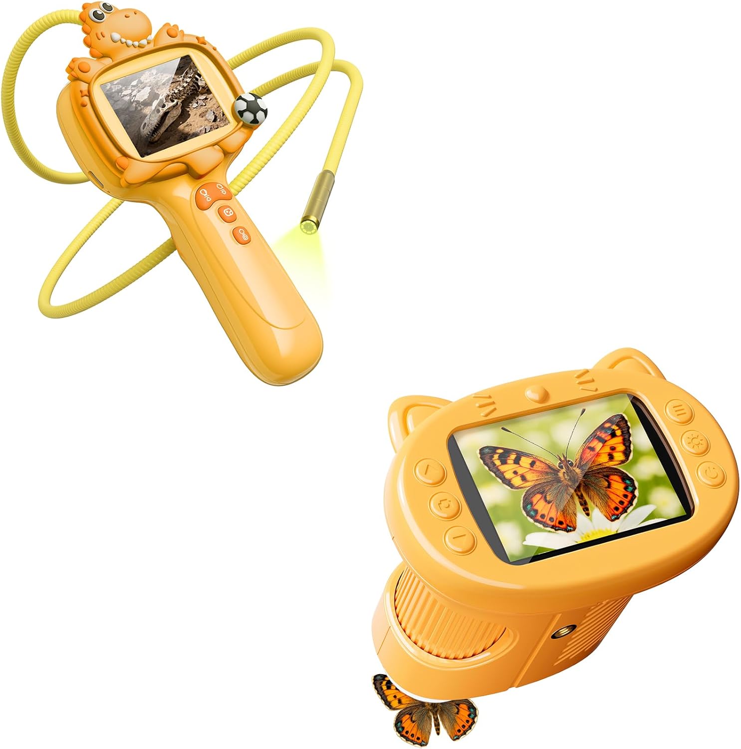 Dinosaur Borescope Snake Camera Toy: Kids Outdoor Toy Kits, Camping Exploration Portable Toy with Lights & 2.4" Screen, Educational STEM Birthday Gift for Boys & Girls 3 4 5 6 7 8 9 10-Year-Old