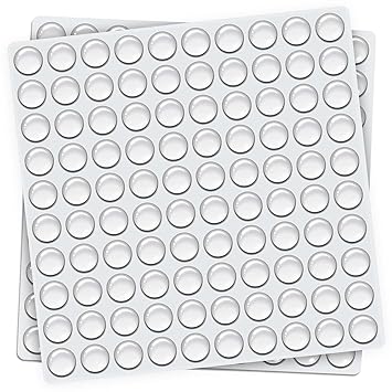 Dampone Cabinet Door Rubber Bumpers 200 pcs Self Adhesive Sound Dampening Clear Bumper Pads for Drawers, Table Tops, Cupboard, Picture Frames, Glassware and Furniture 