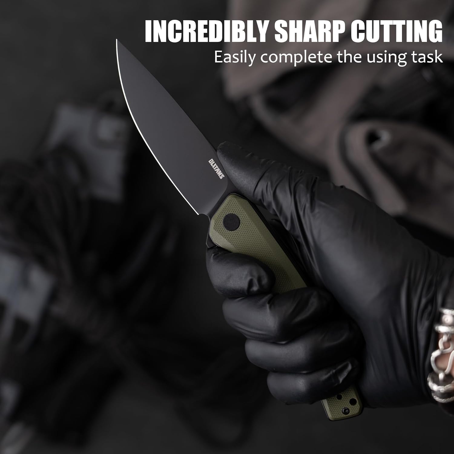 G066 Folding Knife 3.5" D2 Blade White G10 Handle Camping Pocket Knife With Deep Carry Clip Outdoor EDC