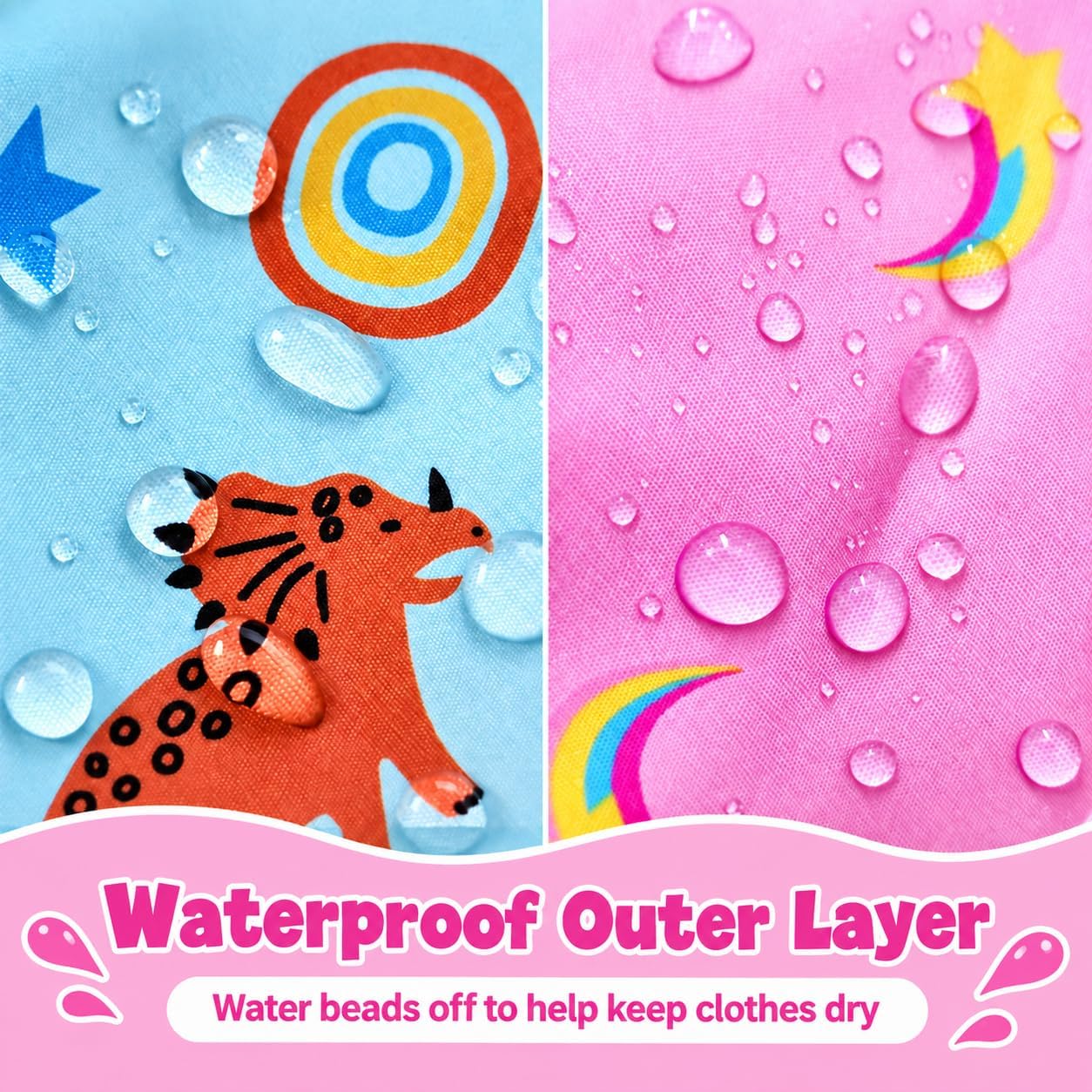 Wanheart Kids Waterproof Rain Pants, Toddler Rain Pants with Foot Straps