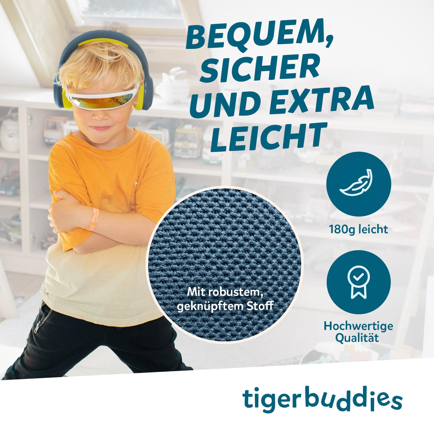 tigermedia tigerbuddies Bluetooth Kopfhörer Kinder | Faltbare Kinder Kopfhörer ab 4 Jahren | Mit Lautstärkebegrenzung 85 dB | Bequemer Sitz & klarer Stereo-Klang | Kinderkopfhörer mit Kabel