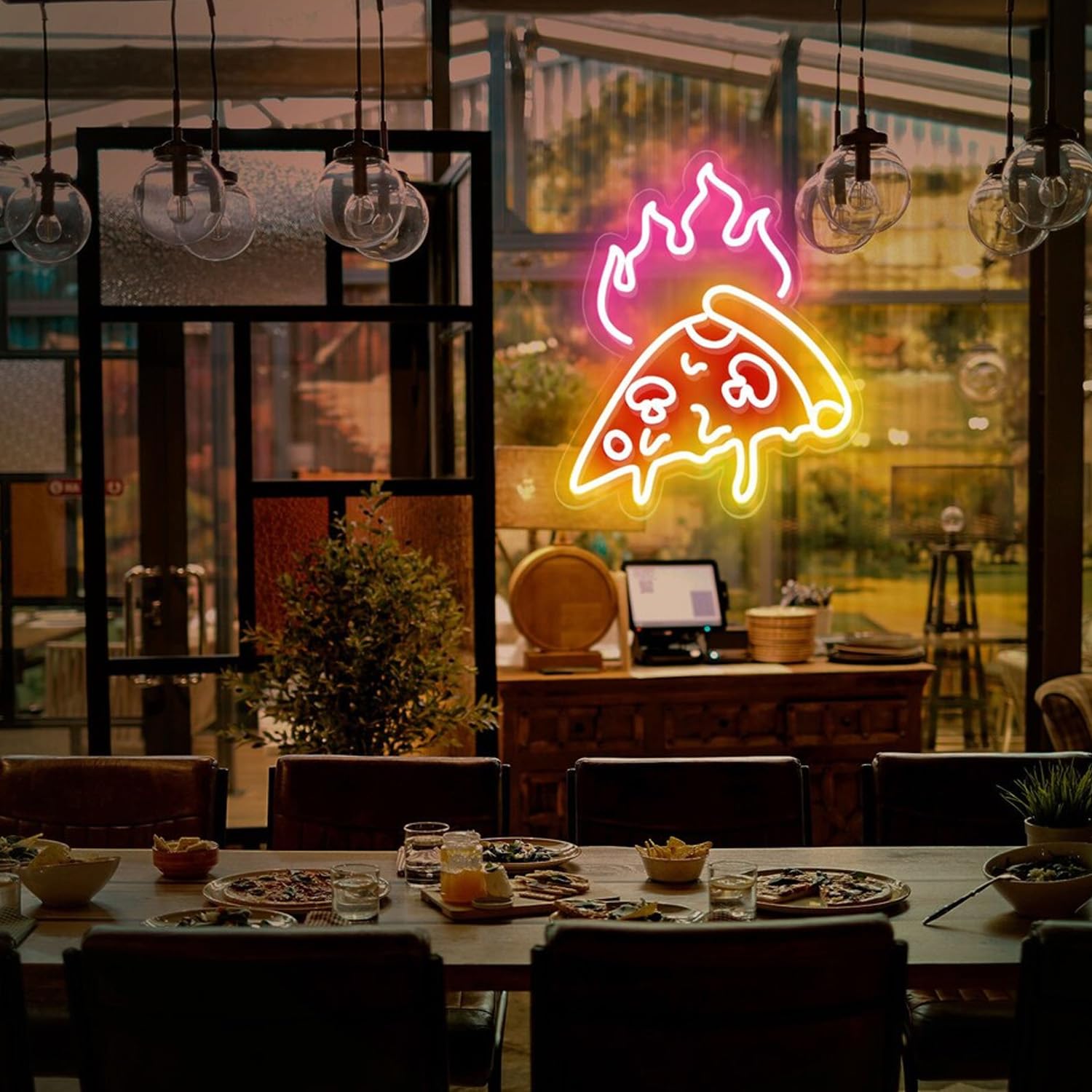 Hot Pizza Neon Sign, Flame Neon Sign, Pizza Slice Neon Sign, Pizza Led Sign, Custom Neon Sign, Restaurant Neon Sign, Christmas Gifts