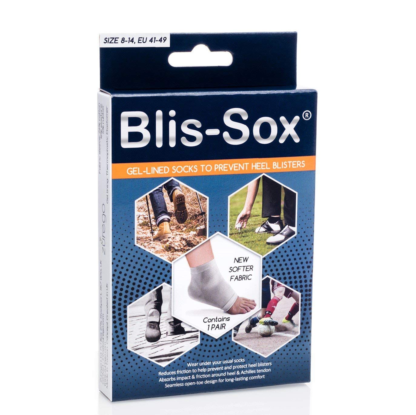 Blis-Sox Blister Socks - Grey - UK/US size 8-14, EU 41-49