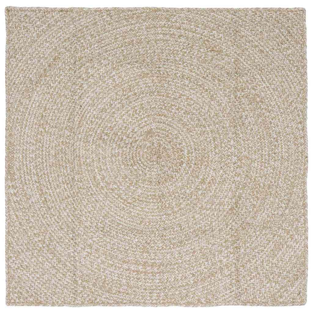 vidaXL Tapis de Zone Naturel et Blanc 120 x 120 cm Jute