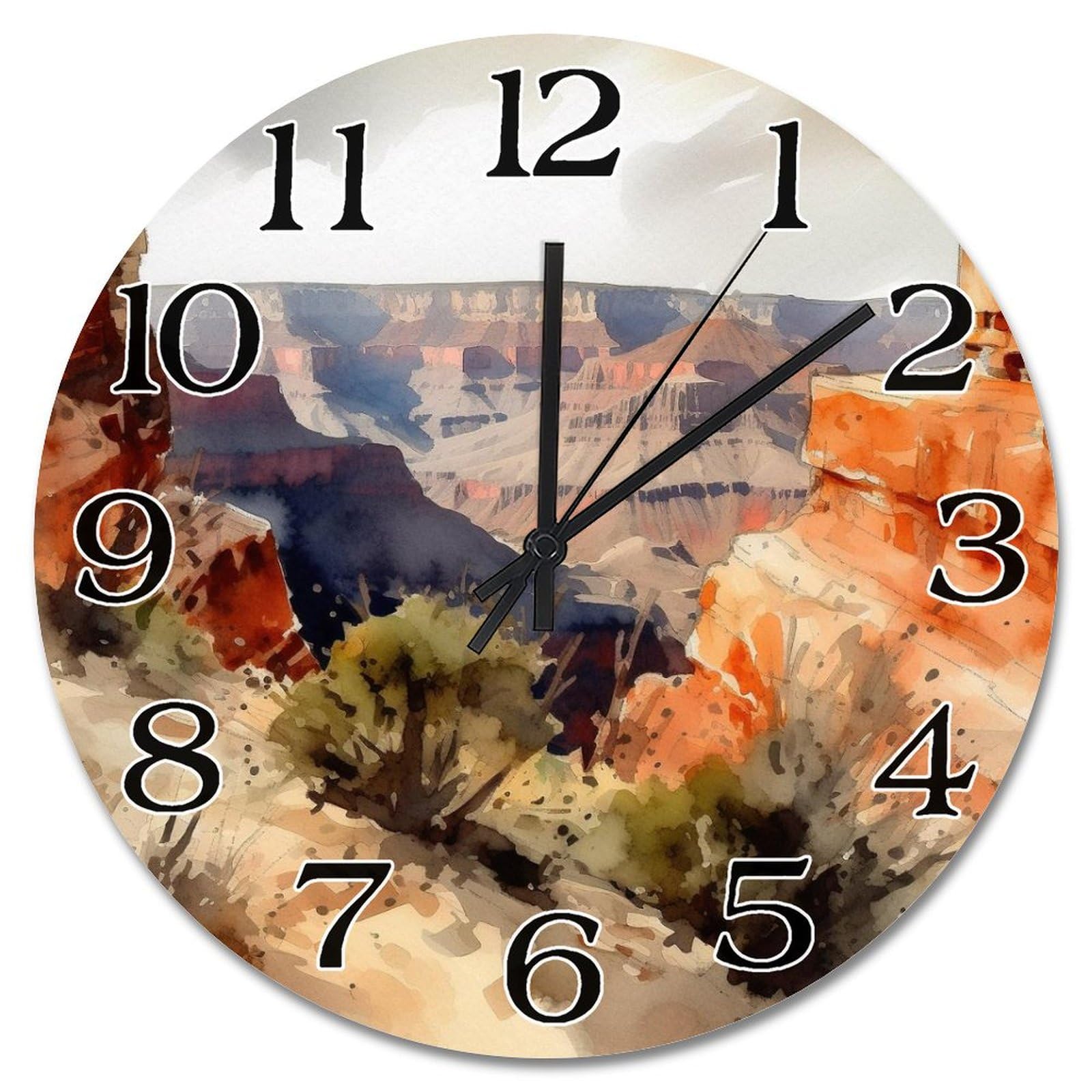 Horloge murale de chambre Grand Park pour lire l'heure sans fil visible