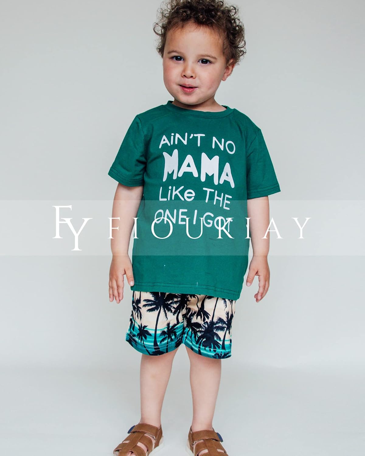 fioukiay Toddler Boy Summer Clothes Outfits Little Kids Short Sleeve Funny Letter Print T-Shirt Camo Shorts Clothing Set