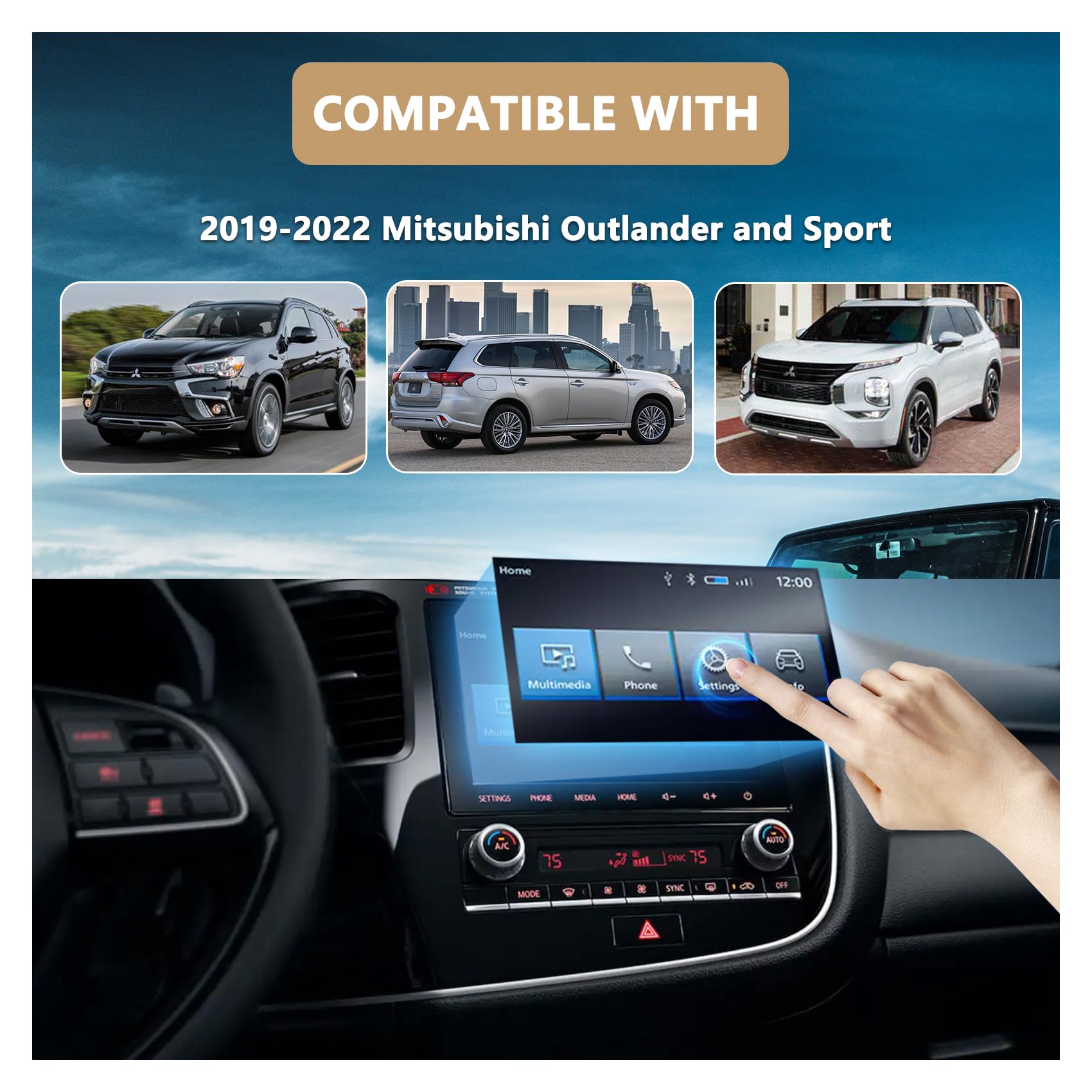 Replacement Touch Screen For Mitsubishi Outlander & Sport 2019-2022 - 8" Glass Digitizer Radio Repair