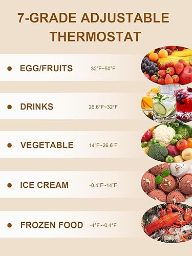 Miniatura 7 de KRIB BLING Congelador de pecho compacto de 3.5 pies cúbicos con control de temperatura de 7 engranajes superiores, puerta abierta y cesta de