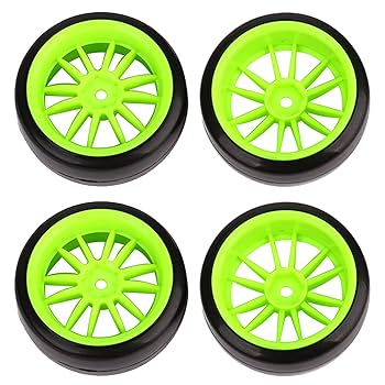 Amazon | Mxfans 4個入れ グリーン ドリフトスリックタイヤ RC 1