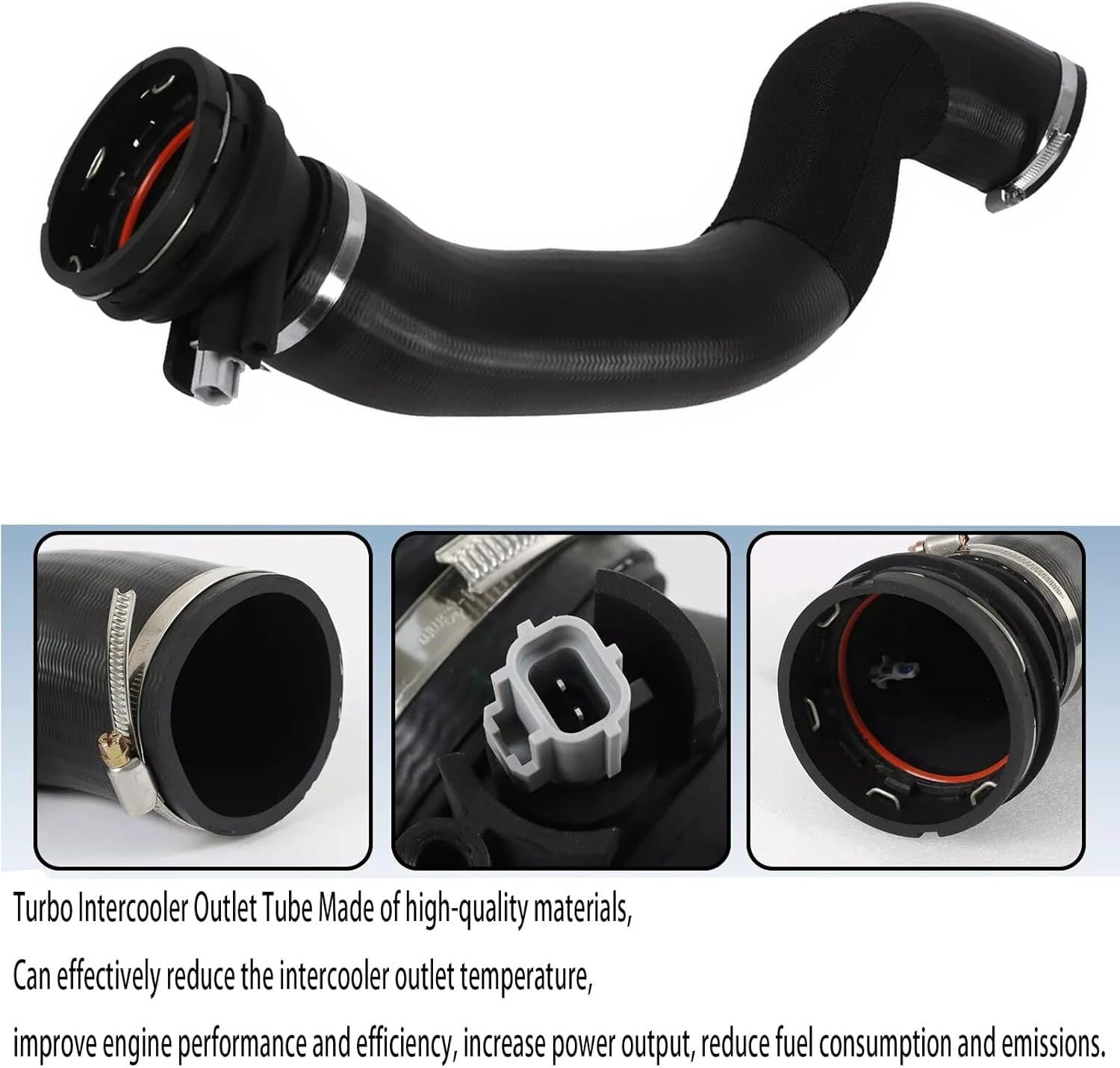 HC3Z-6F073-B,Turbo Intercooler Outlet Tube Compatible with Ford F-250 2017 2018 2019 Ford F-350 2017 2018 2019 Super Duty 6.7L PowerStroke, Turbo Intercooler Outlet Tube Replace#HC3Z-6F073-A.