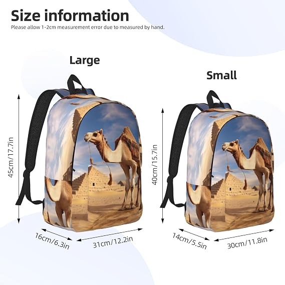 Canvas Backpack for Men Women Laptop Backpack Camel Daypack Travel Rucksack for Work Hiking Small, Black