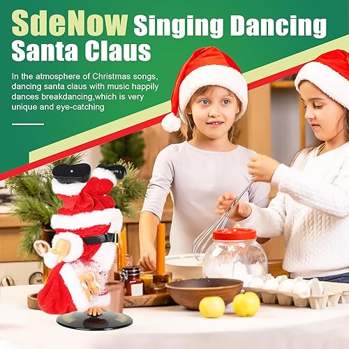 Miniatura 2 de SdeNow Papá Noel cantando, bailando, invertido, rotando, animatrónico musical, Papá Noel animatrónico eléctrico, con música, para niños y fiesta
