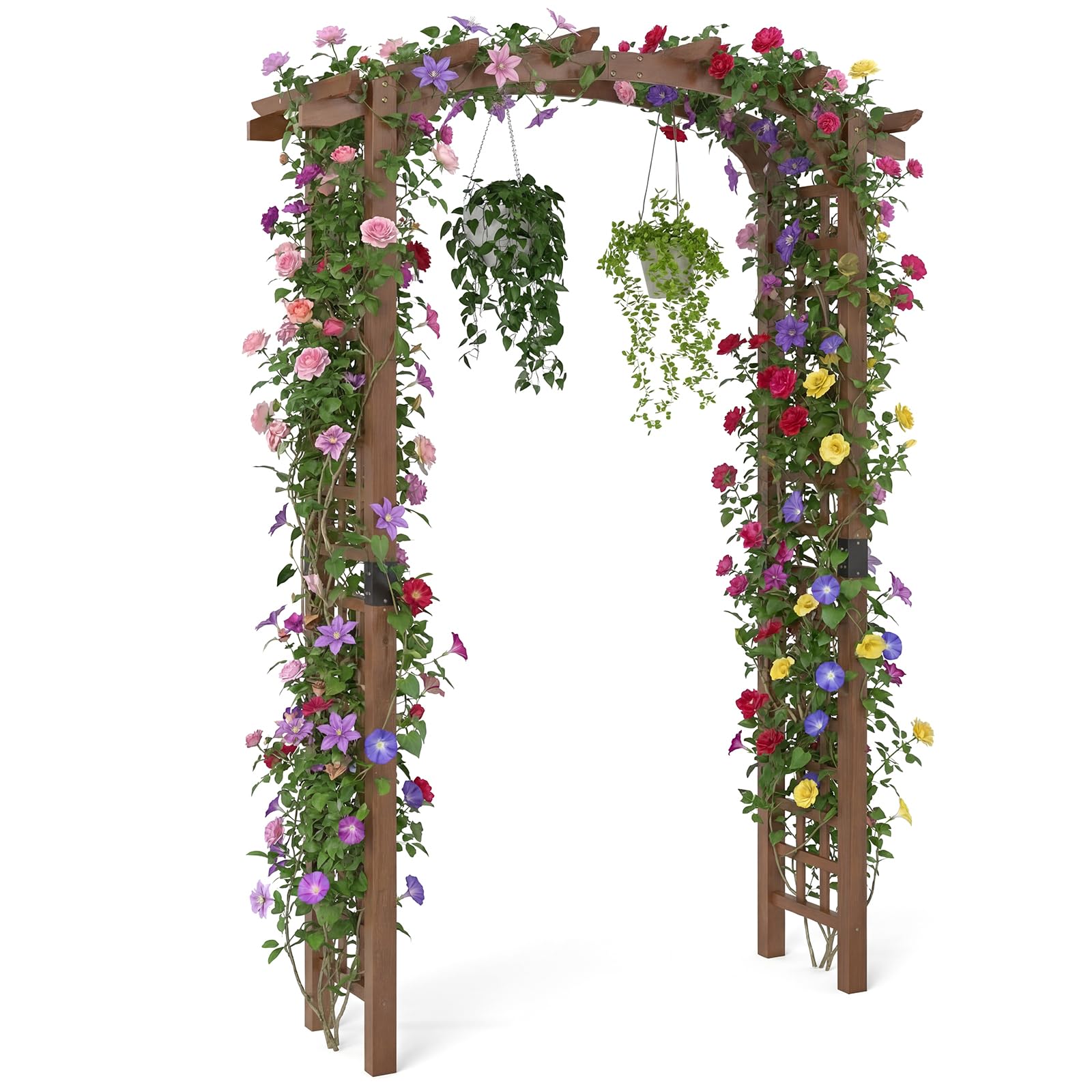 Giantex 7.5FT Wood Garden Arbor Trellis