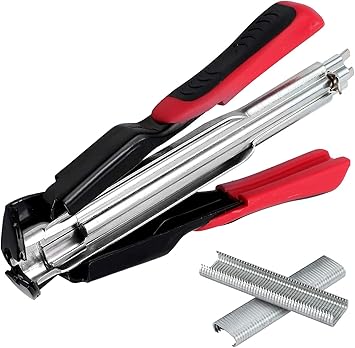Awraaq Hog Ring Plier With 100 pcs C Type Nail Automatic Fencing Pliers for Wire Mesh Pet cage Installation Tool