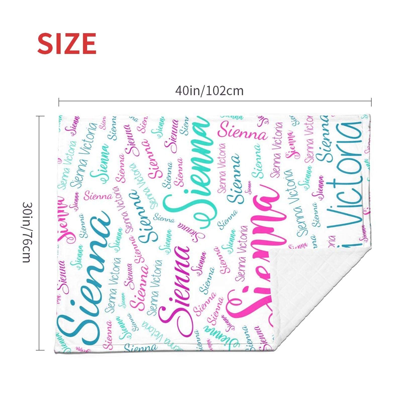 Personalized Baby Blanket With Name All Over - Custom Girls Baby Gift 30x40 Inch Soft Polyester - View #6