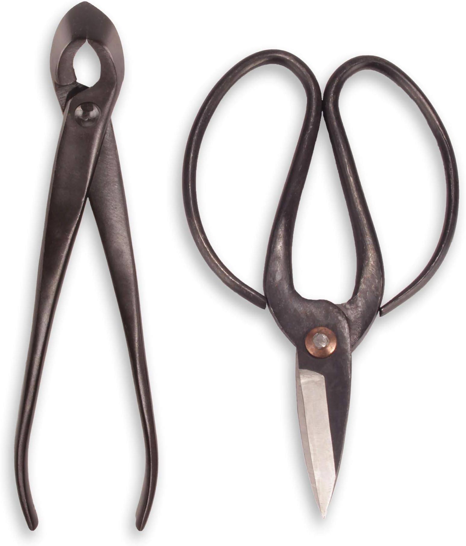 BambooMN Bonsai Basics Set - 8" Concave Cutter, 7" Heavy Duty Shear - 1 Set