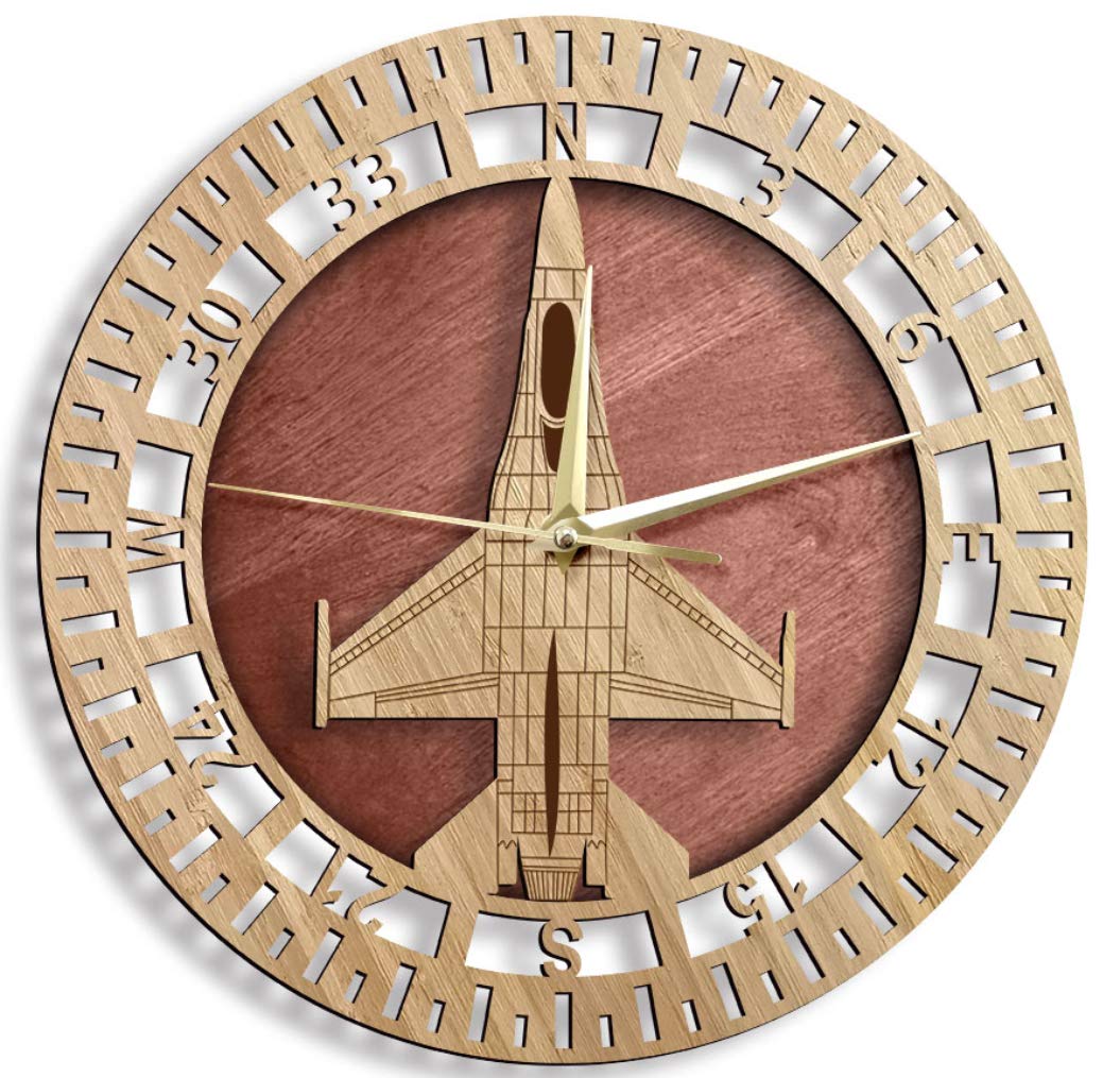 Buy F16 Fighting Falcon Wood Wall Clock 12 inch Handmade Wall Clocks