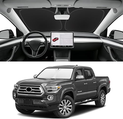 Miniatura 184 de Parasol de parabrisas de ajuste personalizado para Nissan Titan 2017-2024, bloquea los rayos UV y el calor, parasol de ventana delantera, fácil