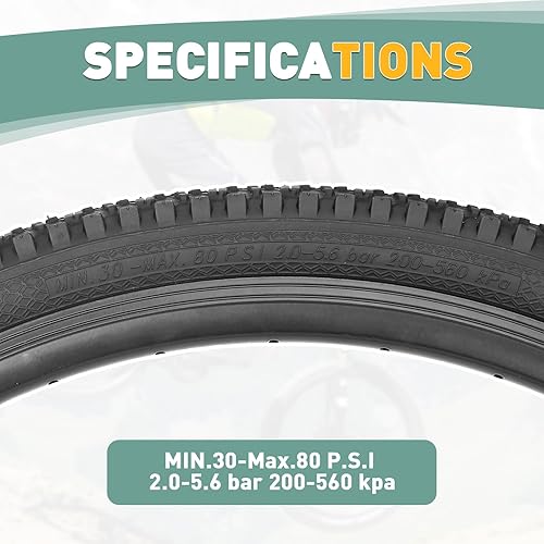 Miniatura 3 de WEEROCK MTB Bike Tire Two Pack 242627.529 Inch Tire Folding Bead Replacement Tyre 24 x1.9526 x 1.9527.5 x 1.9529 x 2.1 Mountain Bicycle Tires