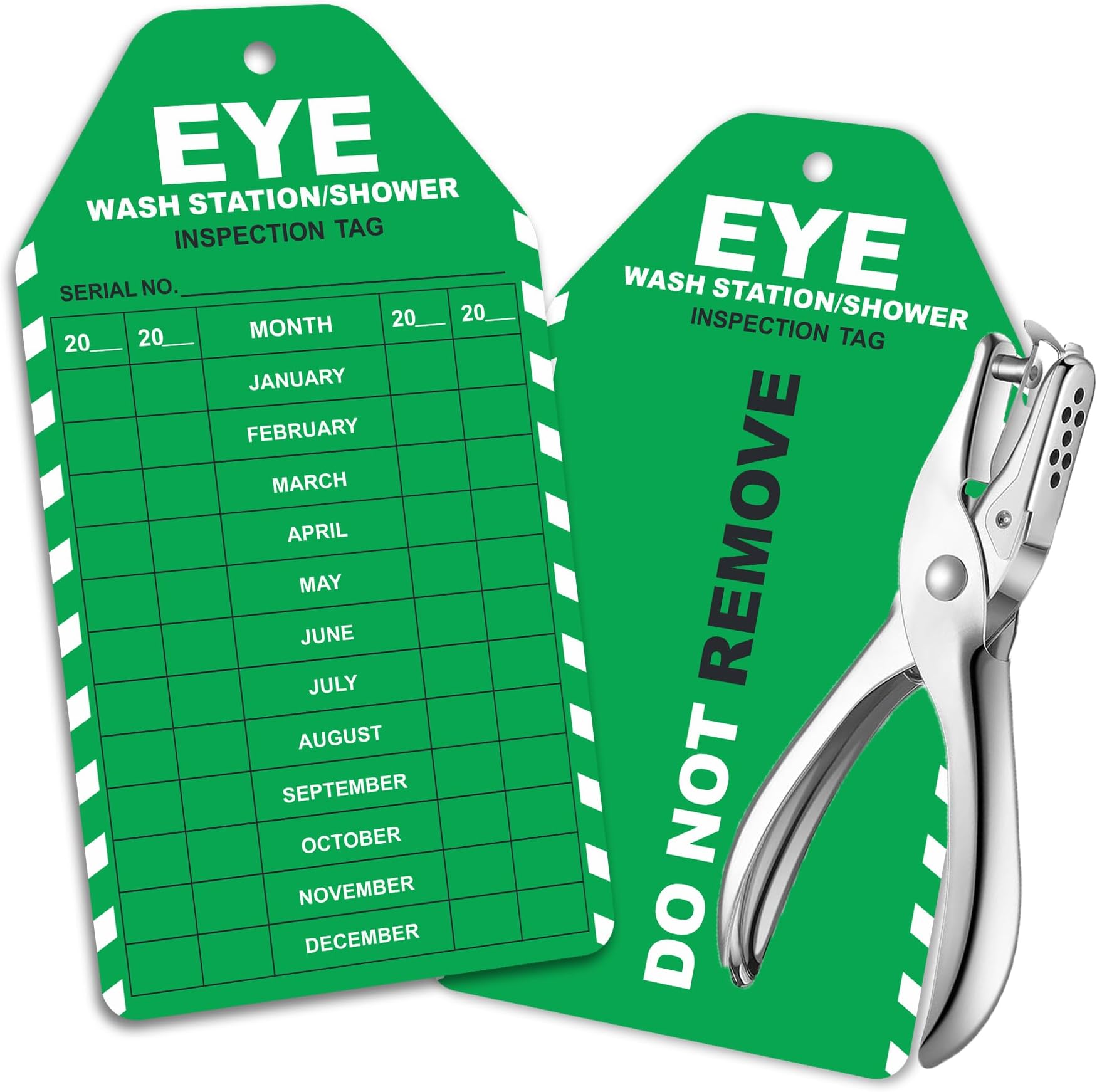 Eye Wash Station Inspection Tags 2026-2029, Monthly Eyewash Station Inspection Records Tag for Eye Wash Shower Station, OSHA Plastic Eyewash Stations Test Cards Waterproof